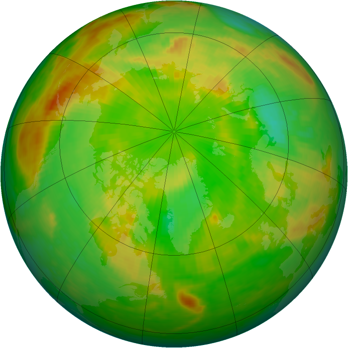 Arctic ozone map for 20 June 1987